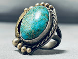 Important Vintage Native American Navajo Apache Turquoise Sterling Silver Ring-Nativo Arts
