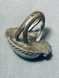 Important Vintage Native American Navajo Apache Turquoise Sterling Silver Ring-Nativo Arts