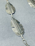 Important Vintage Native American Navajo Ben Begaye (d) Sterling Silver Feather Necklace-Nativo Arts