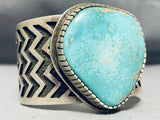 Important Vintage Native American Navajo Caribbean Water Turquoise Sterling Silver Bracelet-Nativo Arts