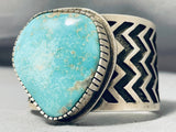 Important Vintage Native American Navajo Caribbean Water Turquoise Sterling Silver Bracelet-Nativo Arts