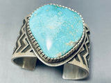 Important Vintage Native American Navajo Caribbean Water Turquoise Sterling Silver Bracelet-Nativo Arts