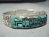 Important Vintage Native American Navajo Carl Irene Clarke Turquoise Sterling Silver Bracelet-Nativo Arts