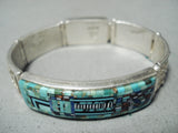 Important Vintage Native American Navajo Carl Irene Clarke Turquoise Sterling Silver Bracelet-Nativo Arts