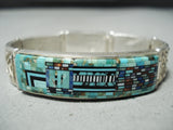Important Vintage Native American Navajo Carl Irene Clarke Turquoise Sterling Silver Bracelet-Nativo Arts