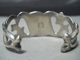 Important Vintage Native American Navajo Chee Family Turquoise Sterling Silver Geomtric Bracelet-Nativo Arts