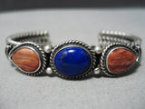 Important Vintage Native American Navajo Dave Reeves Sterling Silver Coiled Bracelet Old-Nativo Arts