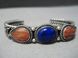 Important Vintage Native American Navajo Dave Reeves Sterling Silver Coiled Bracelet Old-Nativo Arts