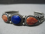 Important Vintage Native American Navajo Dave Reeves Sterling Silver Coiled Bracelet Old-Nativo Arts