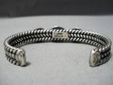 Important Vintage Native American Navajo Dave Reeves Sterling Silver Coiled Bracelet Old-Nativo Arts