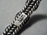 Important Vintage Native American Navajo Dave Reeves Sterling Silver Coiled Bracelet Old-Nativo Arts