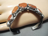 Important Vintage Native American Navajo Ernie Lister Chunky Coral Sterling Silver Bracelet-Nativo Arts