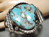 Important Vintage Native American Navajo Gilbert Turquoise Sterling Silver Bracelet Old-Nativo Arts