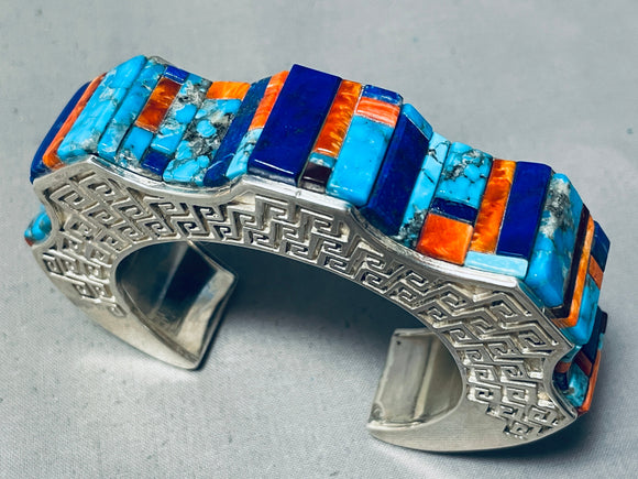 Important Vintage Native American Navajo Hank Whitethorne Turquoise Sterling Silver Bracelet-Nativo Arts