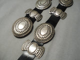 Important Vintage Native American Navajo Henry Morgan Sterling Silver Concho Belt Old-Nativo Arts