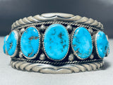Important Vintage Native American Navajo Henry Roanhorse Turquoise Sterling Silver Bracelet-Nativo Arts
