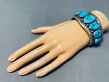 Important Vintage Native American Navajo Henry Roanhorse Turquoise Sterling Silver Bracelet-Nativo Arts