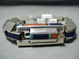 Important Vintage Native American Navajo Jimmie King Jr Turquoise Sterling Silver Bracelet-Nativo Arts