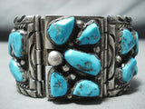 Important Vintage Native American Navajo Morenci Turquoise Sterling Silver Watch Bracelet-Nativo Arts