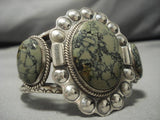 Important Vintage Native American Navajo Orvil Jack Turquoise Sterling Silver Bracelet Old-Nativo Arts