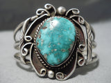 Important Vintage Native American Navajo Singer Carico Lake Turquoise Sterling Silver Bracelet-Nativo Arts