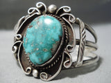 Important Vintage Native American Navajo Singer Carico Lake Turquoise Sterling Silver Bracelet-Nativo Arts