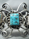 Important Vintage Native American Navajo Sleeping Beauty Turquoise Sterling Silver Bracelet-Nativo Arts