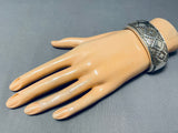 Important Vintage Native American Navajo Tom Jackson Sterling Silver Geomtric Bracelet-Nativo Arts