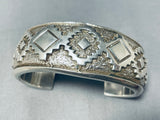 Important Vintage Native American Navajo Tom Jackson Sterling Silver Geomtric Bracelet-Nativo Arts