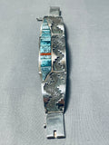 Important Vintage Native American Navajo Turquoise Coral Sterling Silver Clasp Bracelet-Nativo Arts