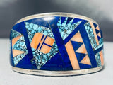 Important Vintage Native American Navajo Turquoise Kachina Sterling Silver Bracelet-Nativo Arts