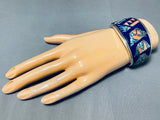 Important Vintage Native American Navajo Turquoise Kachina Sterling Silver Bracelet-Nativo Arts