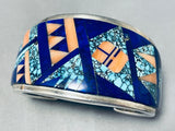 Important Vintage Native American Navajo Turquoise Kachina Sterling Silver Bracelet-Nativo Arts