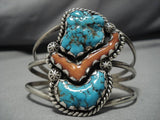 Important Vintage Native American Navajo Turquoise Sterling Silver Bracelet-Nativo Arts