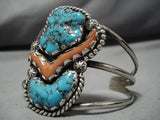 Important Vintage Native American Navajo Turquoise Sterling Silver Bracelet-Nativo Arts