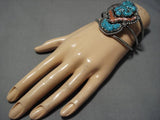 Important Vintage Native American Navajo Turquoise Sterling Silver Bracelet-Nativo Arts