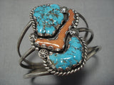 Important Vintage Native American Navajo Turquoise Sterling Silver Bracelet-Nativo Arts