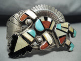 Important Vintage Native American Zuni Alonzo Hustitto Inlay Sterling Silver Bracelet-Nativo Arts