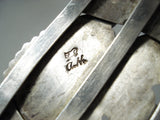 Important Vintage Native American Zuni Alonzo Hustitto Inlay Sterling Silver Bracelet-Nativo Arts