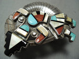 Important Vintage Native American Zuni Alonzo Hustitto Inlay Sterling Silver Bracelet-Nativo Arts