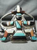 Important Vintage Native American Zuni Gary Vacit Turquoise Sterling Silver Knifewing Bracelet-Nativo Arts