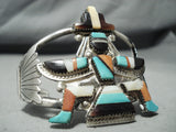 Important Vintage Native American Zuni Gary Vacit Turquoise Sterling Silver Knifewing Bracelet-Nativo Arts