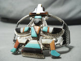Important Vintage Native American Zuni Gary Vacit Turquoise Sterling Silver Knifewing Bracelet-Nativo Arts