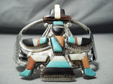 Important Vintage Native American Zuni Gary Vacit Turquoise Sterling Silver Knifewing Bracelet-Nativo Arts