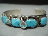 Important Vintage Native American Zuni Turquoise Snake Sterling Silver Bracelet-Nativo Arts
