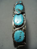 Important Vintage Native American Zuni Turquoise Snake Sterling Silver Bracelet-Nativo Arts
