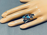 Important Vintage Native American Zuni Turquoise Sterling Silver Rainbow Man Ring-Nativo Arts