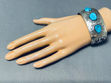 Important Wilford Begay Vintage Native American Navajo Turquoise Sterling Silver Bracelet-Nativo Arts