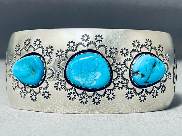 Important Wilford Begay Vintage Native American Navajo Turquoise Sterling Silver Bracelet-Nativo Arts