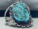 Important Will Singer Vintage Native American Navajo Turquoise Nugget Sterling Silver Bracelet-Nativo Arts